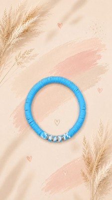 Armband Hellblsu Weiß Acryl Perlen Perlenarmband Schmuck Frauen Geschenk