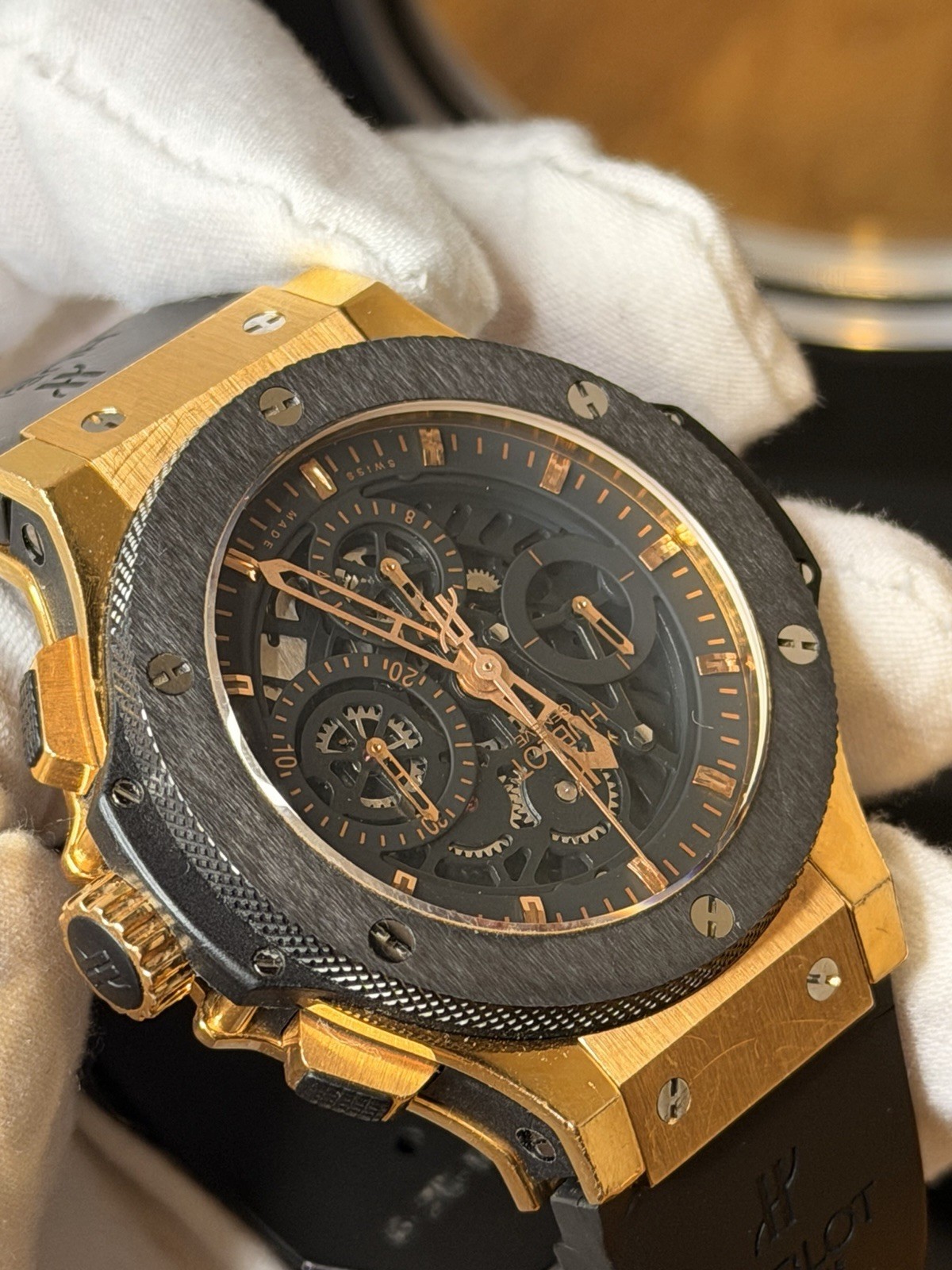 Hublot Big Bang Aero Bang 44mm 18k Rose Skeleton 310.PT.1180.RX Limited /500 Box