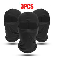 3PCS Black Balaclava Face Mask Breathable Lightweight Ski Motorcycle Tactical