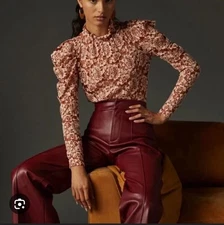 anthropologie Dolan Sheer Lace Mock Neck Top Women’s Size XS