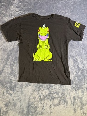 Neff Rugrats Reptar Graphic Print Black Men's Short Sleeve Cotton T-Shirt Size M
