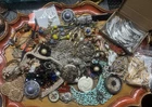 2lb Lot of Costume Jewelry - Mixed Metals Vintage & Modern Wearable & Craft
