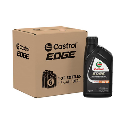 Castrol Edge 5W-50 Advanced Full Synthetic Motor Oil 1 Quart Pack Of 6