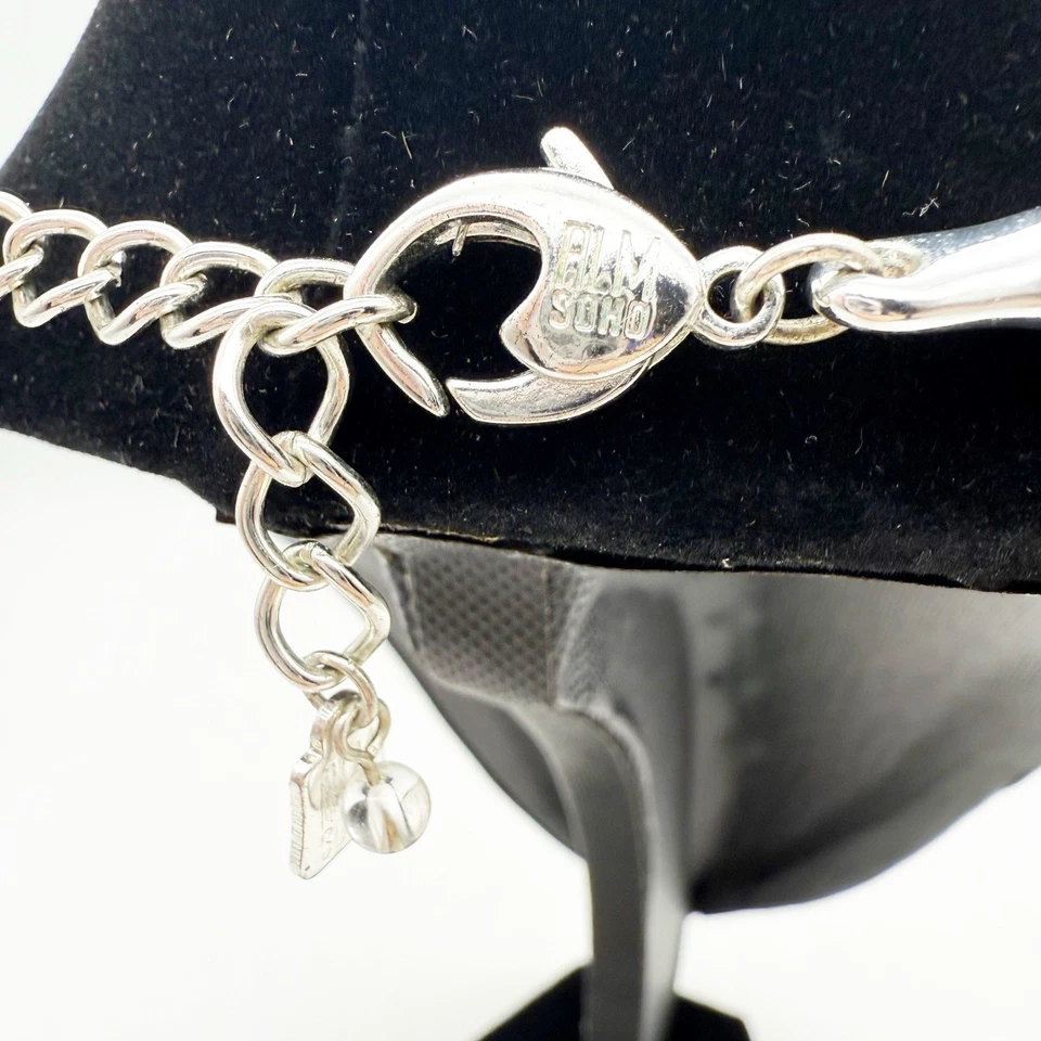 RLM Robert Lee Morris Tri Tono Cuero Negro Escultural Colgante Collar SOHO Foto 4 de 4