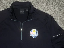 Men's DUNNING GOLF 1/4 Zip Pullover M BLACK w/DUNNING & 2016 TRUMP Ryder Cup