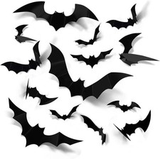 120pcs Halloween Decoration 3d Bat Wall Stickers Horror Lawn Ghost Party Decor