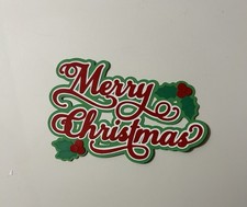 Merry Christmas Scrapbook Title Handmade Paper Pieced Die Cut