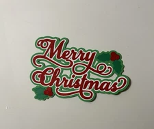 Merry Christmas Scrapbook Title Handmade Paper Pieced Die Cut