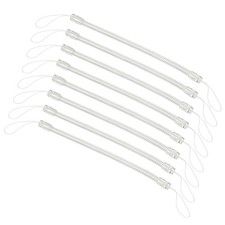8pcs 6" Plastic Retractable Spring Coil Strap Key Holder Stylus Lanyard, Clear