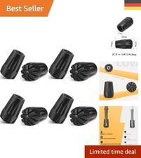 Hochwertige Gummistopper f&uuml;r Walkingst&ouml;cke - 8 St&uuml;ck Schwarz, Ideal f&uuml;r Outdoor