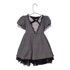 Size 12- 18 Months Black White Dress Halloween Cosplay Skellington Wednesday