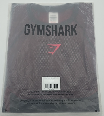 Gymshark Onyx 5.0 Seamless T-Shirt - Black/Carmine Red- IN HAND
