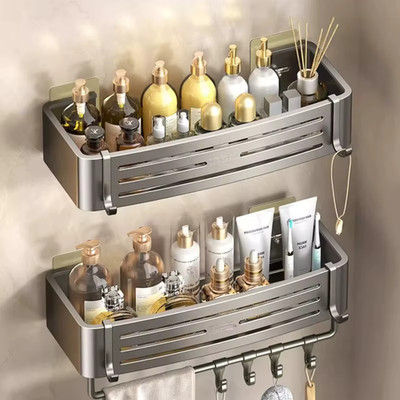 Kein Bohren Badezimmer Regal Regale Shampoo Make-up Aufbewahrung Halter Küche Organizer