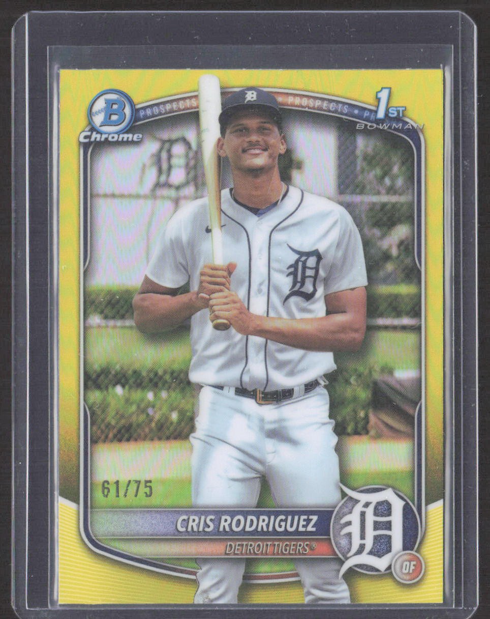 2025 Bowman Chrome #BCP-250 Cris Rodriguez Prospects Yellow #/75