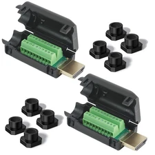 2Pcs HDMI Solderless Male Quick Connector, Port Terminal Solderfree Breakout ...