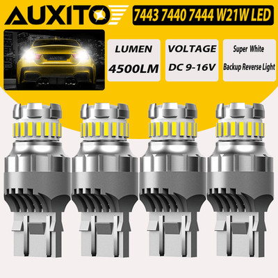 AUXITO 4X LED 100W White Back Up Reverse Light Bulb 3000LM 7443 7441 7440 6000K