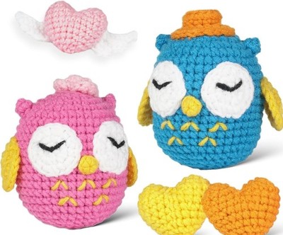 Crochet DIY Kit for Beginners Owl Crochet Gift Complete Set with All Materials