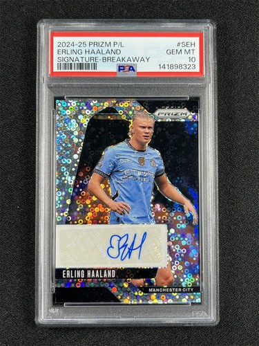 2024-25 Panini Prizm Premier League Erling Haaland #S-EH Disco Auto PSA 10 MT