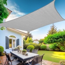 KANAGAWA Sun Shade Sail 20'x20' Grey Rectangle UV Block Canopy Awning Shelter...