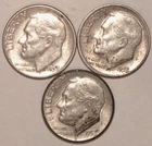 (3) Roosevelt Dimes - 1953D 1953P 1953S - Fine - #5292RD59 - FREE SHIPPING