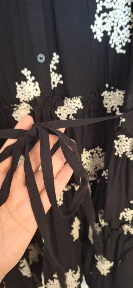 Bruuns Bazaar Kleid Baumwolle Bestickt Schwarz Gr. 44 *NEU* - Bild 3 von 4