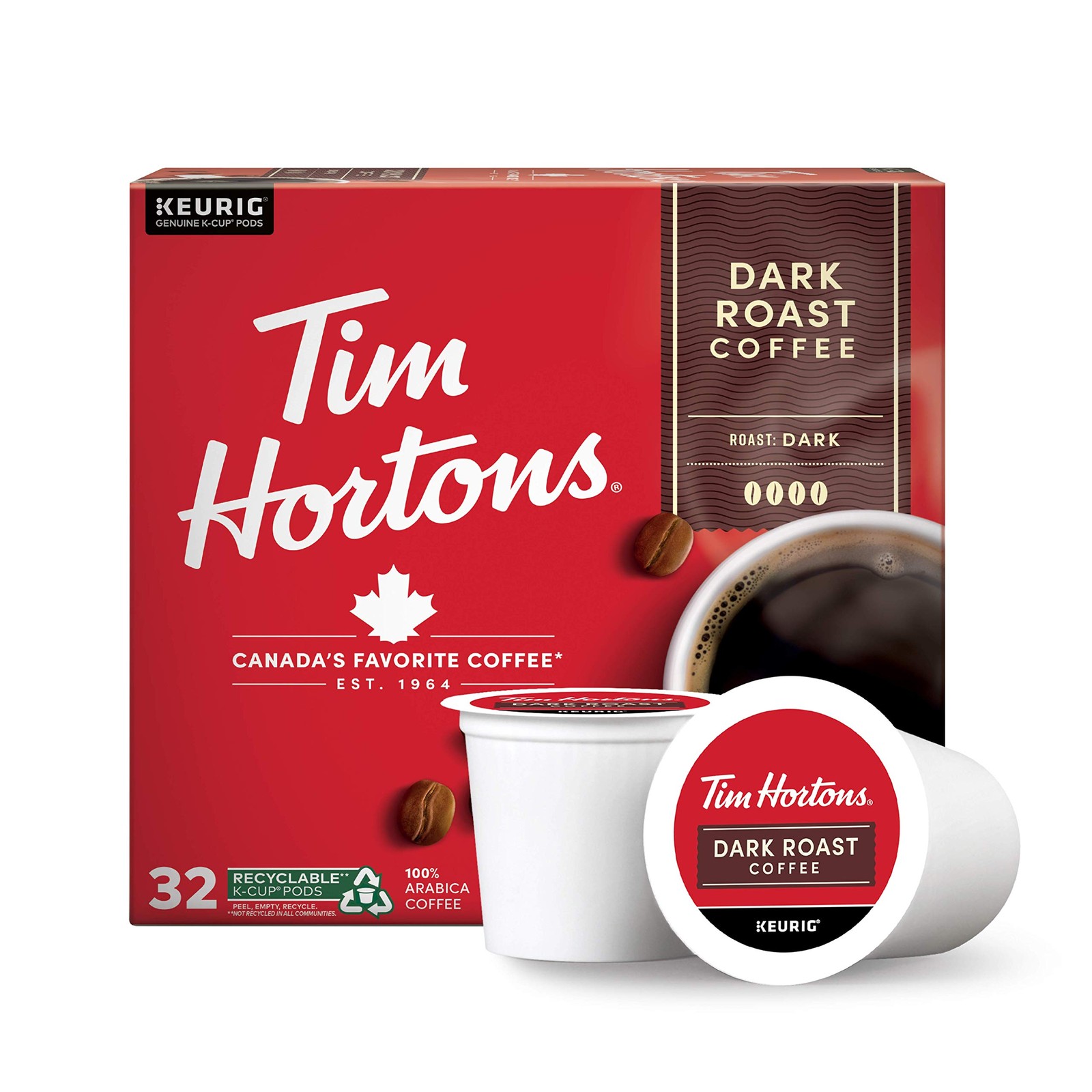 Dark Roast Coffee, Single-Serve K-Cup Pods Compatible with Keurig Brewers, 32...