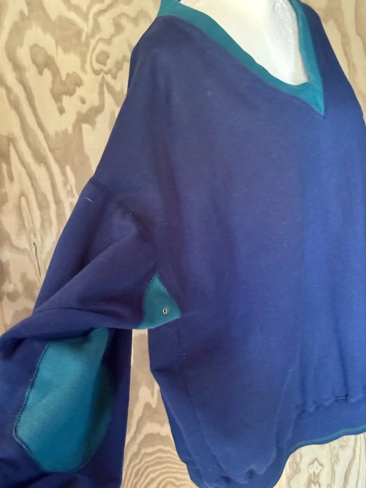 Coderas Chaps Ralph Lauren Azul Verde Cuello en V Años 90 De Colección Preppy Foto 4 de 4