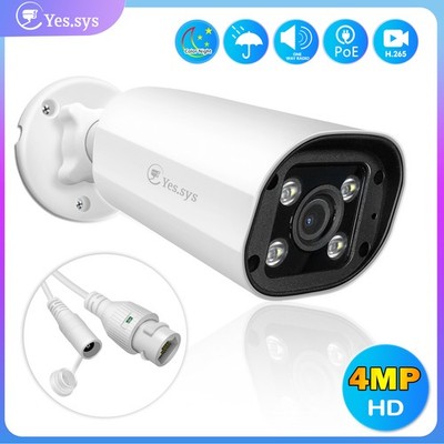 4MP POE Camera Bullet IP Camera Outdoor for Home Security for NVR