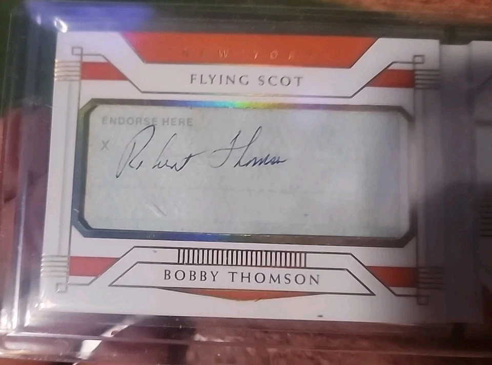 National Treasures Bobby Thompson 2021 folleto automático corte firma 3/25 Foto 3 de 4