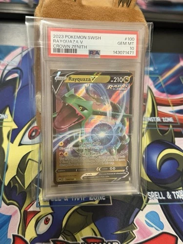 Pokémon! Rayquaza V 100/159 SWSH: Crown Zenith PSA 10