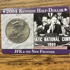 2004 50c Kennedy Clad Half Dollars in Display Card JFK & The New Frontier