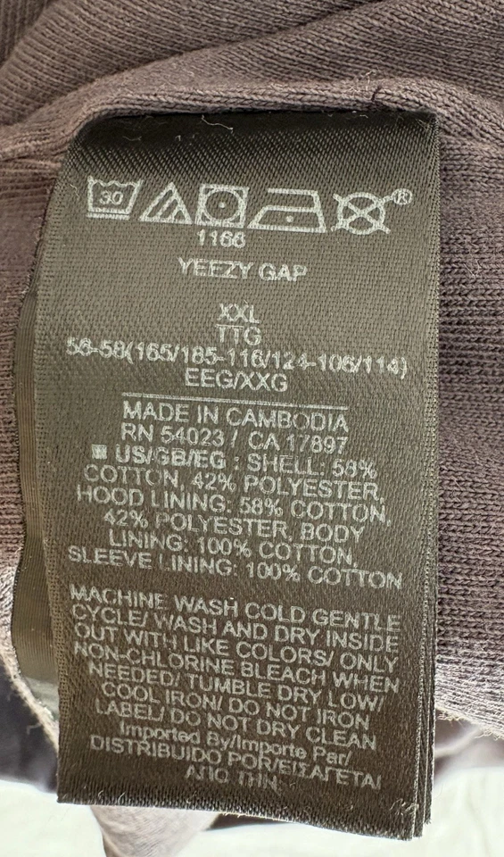 Yeezy Gap Logo Shrunken Hoodie Black Size XXL – Excellent Condition - Bild 4 von 4