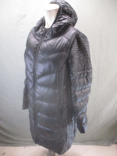 BCBGeneration Size XL Womens Black 100% Nylon Down Feather Hood Puffer Coat 756 - Picture 3 of 10