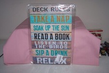 Vioden Retro Pool Deck Rules Wooden Sign with Hanger Patio Bar Swimming NEW