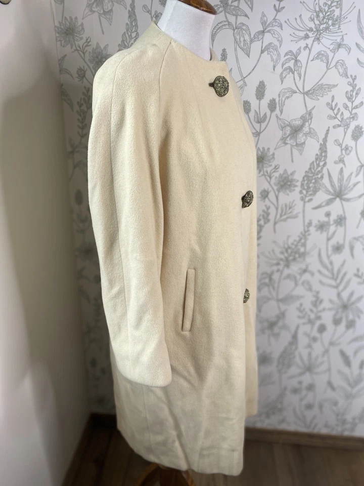 Botones de cristal CFC de lana crema vintage años 60 talla mediana manga 3/4 Foto 3 de 4