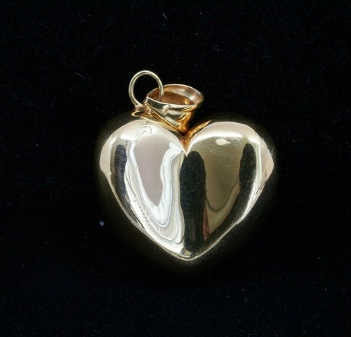 14K Yellow Gold Large Puffed Heart 