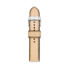 NEW FOSSIL LIGHT TAN, STITCHES, 22 MM LEATHER WATCH BAND+SILVER BUCKLE-S221239