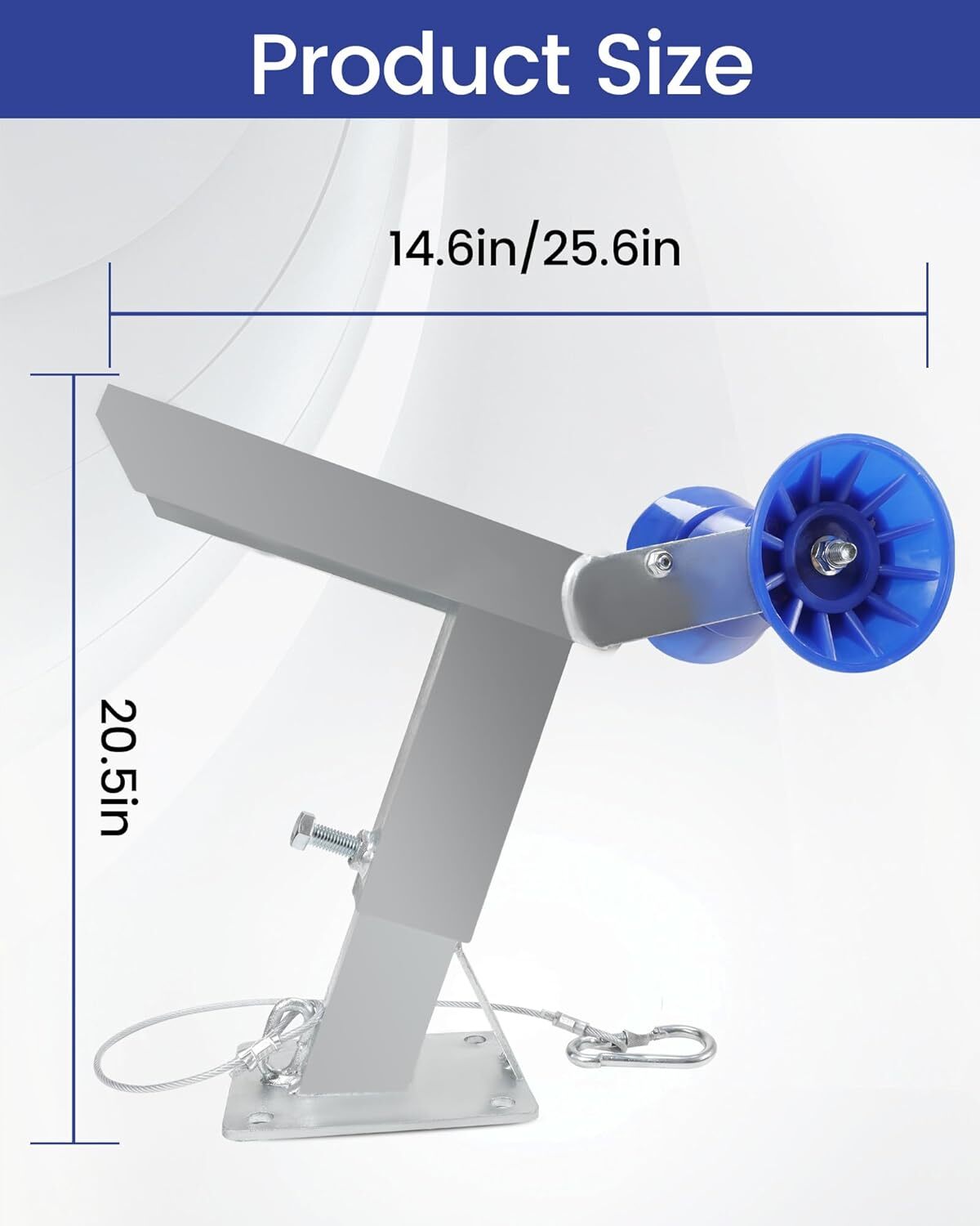 Boat Trailer Winch Stand with Roller,Fits3"x4"Frames,Multiple Height Adjustments