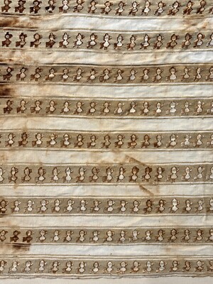 Pre-Columbian Chimu Registers of Birds Textile 15'' X 18'' on Matting 22'' X 23''