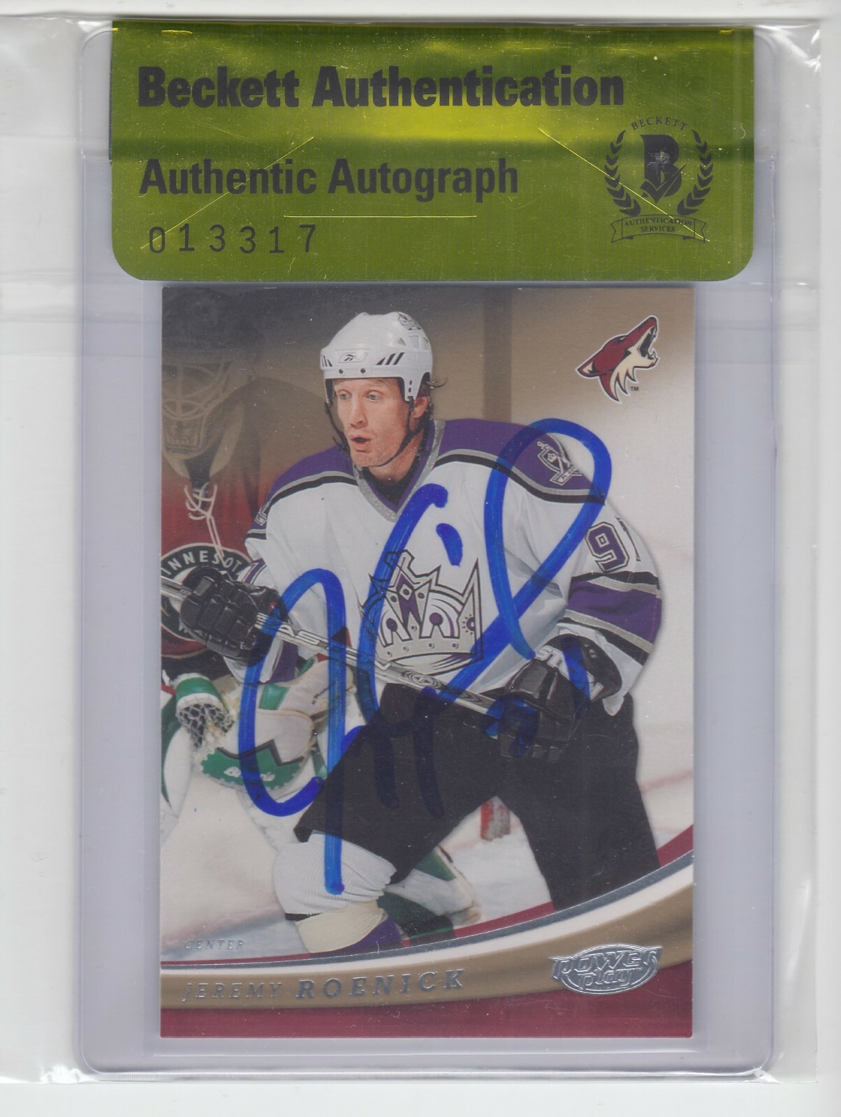 Jeremy Roenick Autographed Signed Phoenix Coyotes 2006-07 Power Play #78 On Card Beckett Authentic 