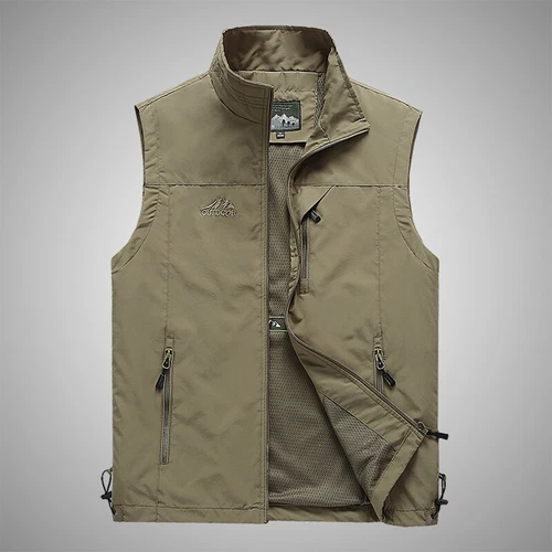 Giacca Uomo Colore Solido Cappotto Vita Uomo Escursionismo Rete Fodera Gilet Senza Maniche Semplice - Foto 5 di 13