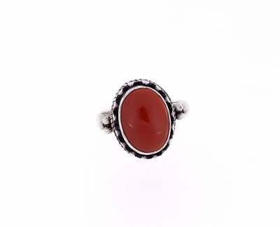 Schöner Ring mit Carneol in hellen rot filigrane Fassung Silber Größe 58 - 8 - Bild 1 von 4