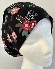 Floral Adjustable Medical Slim Lid Surgery Euro Scrub Cap Chef Hat