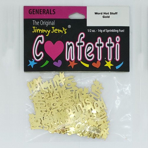 Confetti Word Hot Stuff Gold - 2 Pchs or 1/2 lbs - FREE SHIP (7716) - Picture 2 of 15