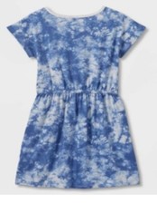 Cat & Jack Girls' Dress Blue White Tie Dye Cotton Dress M 7-8 New