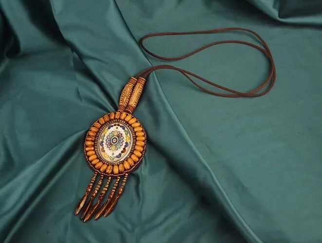 Boho Ethno Hippie Collier Kette 80 cm - Bild 2 von 4