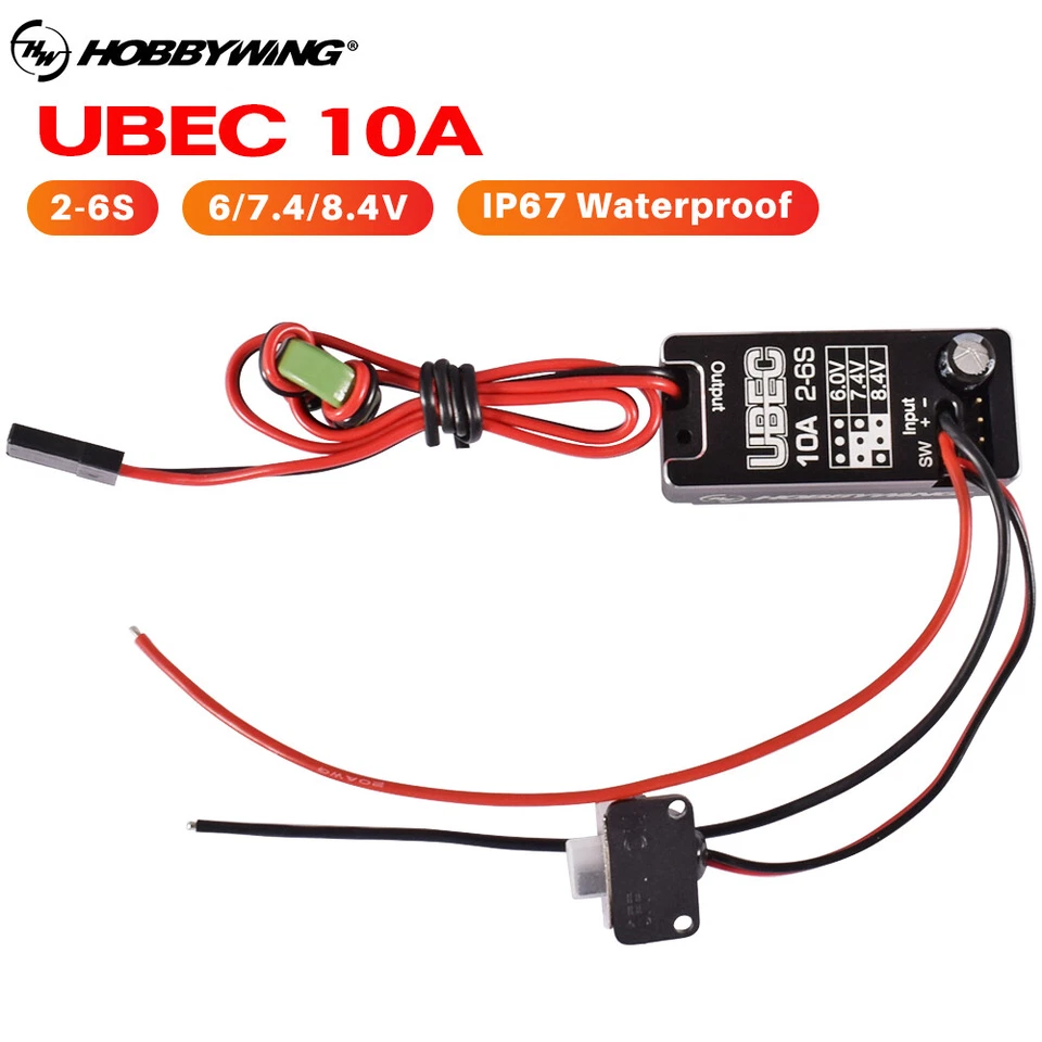 Hobbywing UBEC 10A Car Regulator Module IP67 2-6S 6/7.4/8.4V For RC Crawlers Car - Image 4 of 4