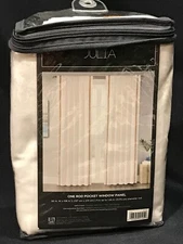 Julia One Rod White Pocket Window Panel 50" x 108" 100% Cotton from JLA Window