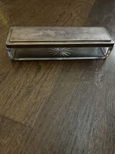 Antique Art Krupp Berndorf Crystal Silver Dresser Topper, Jewelry Box ￼