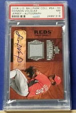 Edinson Volquez - 2008 U.D. Ballpark Collection Jersey Autograph   PSA 7 